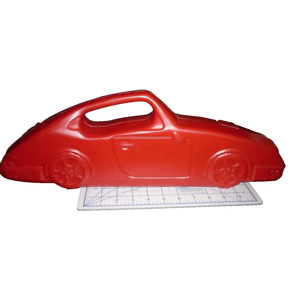 Vintage Red Plastic Sports Car Toy Storage Carry Case‎ Porsche Style 11 Inch